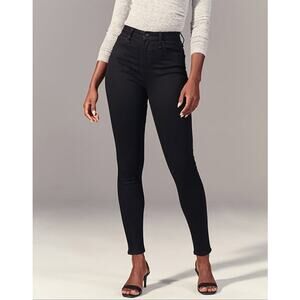 Abercrombie & Fitch The Skinny High Rise Jean Black NWT 29 8R Denim Zip Fly
